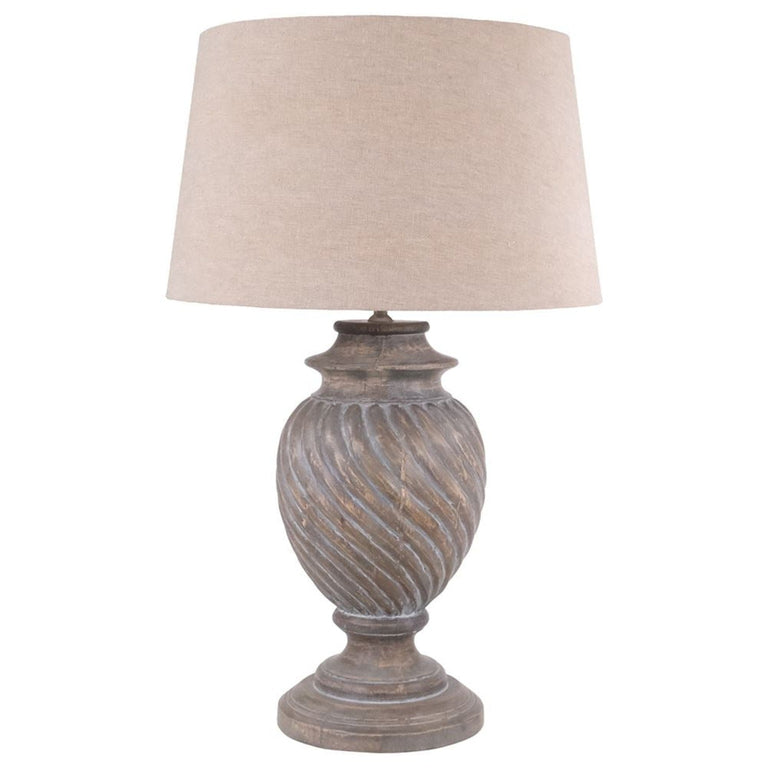 Wooden Swirl Table Lamp