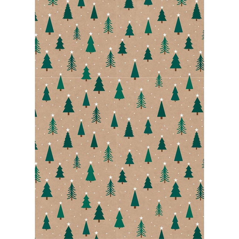 Kraft Wrap Pattern Christmas Wrapping Paper – Festive Christmas Decoration