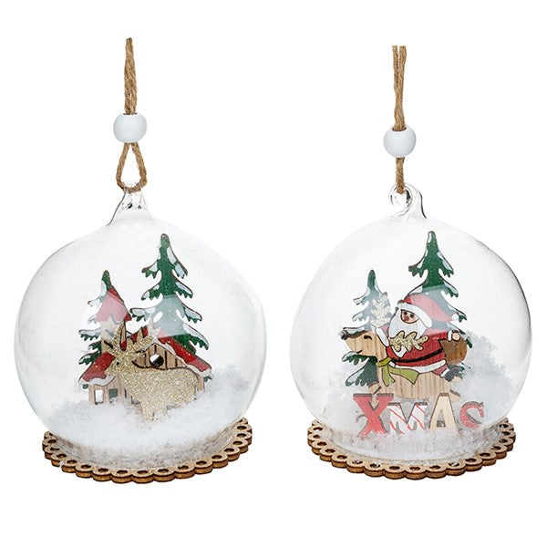 Xmas Craft Santa & Reindeer Hanging Dome