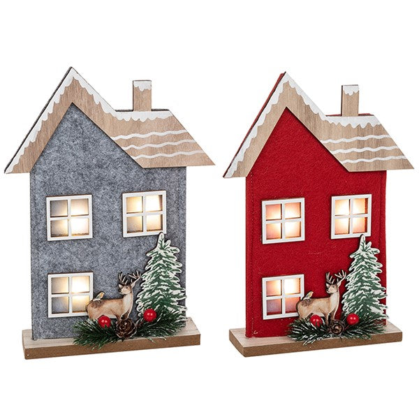Xmas Wood/Felt Stag House