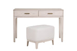 Contemporary dressing table featuring rounded edges.