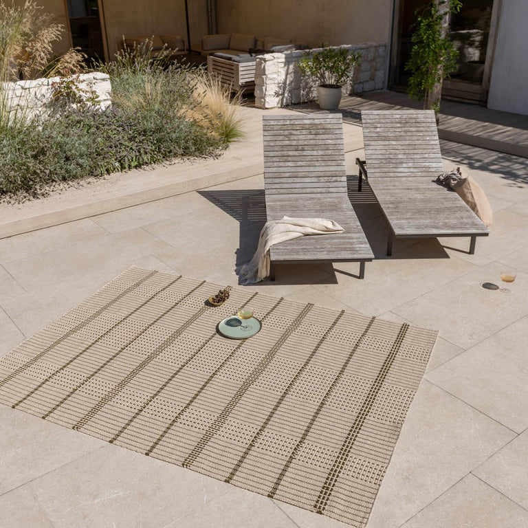 Brink & Campman Zona Stitch Outdoor Rug Olive