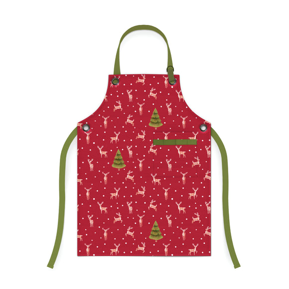 Elevate your holiday baking and cooking experience with the Christmas Reindeer Apron. Embrace the festive spirit and protect your outfit in style with this charming apron. 