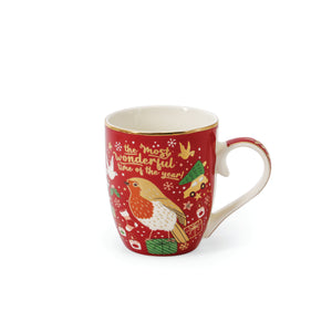 Enjoy your favorite holiday beverages in style with the Christmas Robin Mugs Set of 4. Elevate your festive gatherings with these charming mugs featuring delightful robin designs.