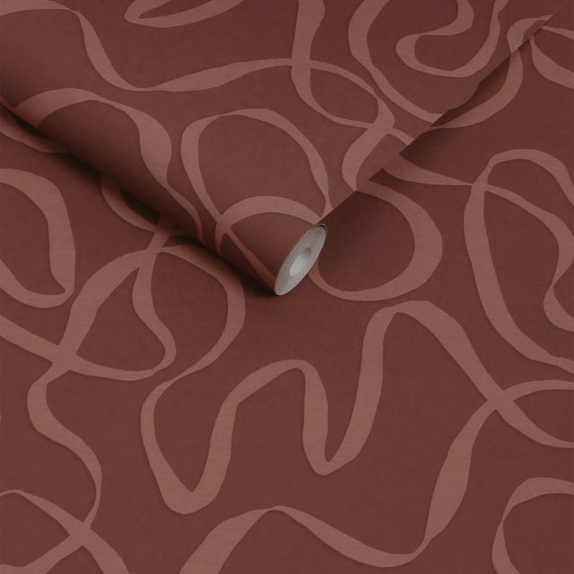 Made Varri Wallpaper Berry - Abstract Patterned Wall Covering