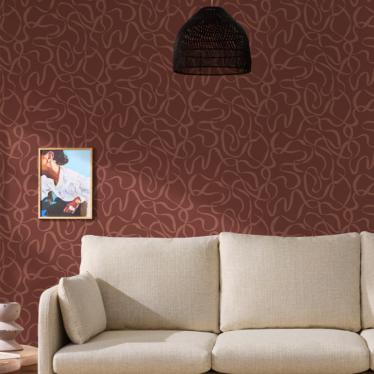 Made Varri Wallpaper Berry - Abstract Patterned Wall Covering