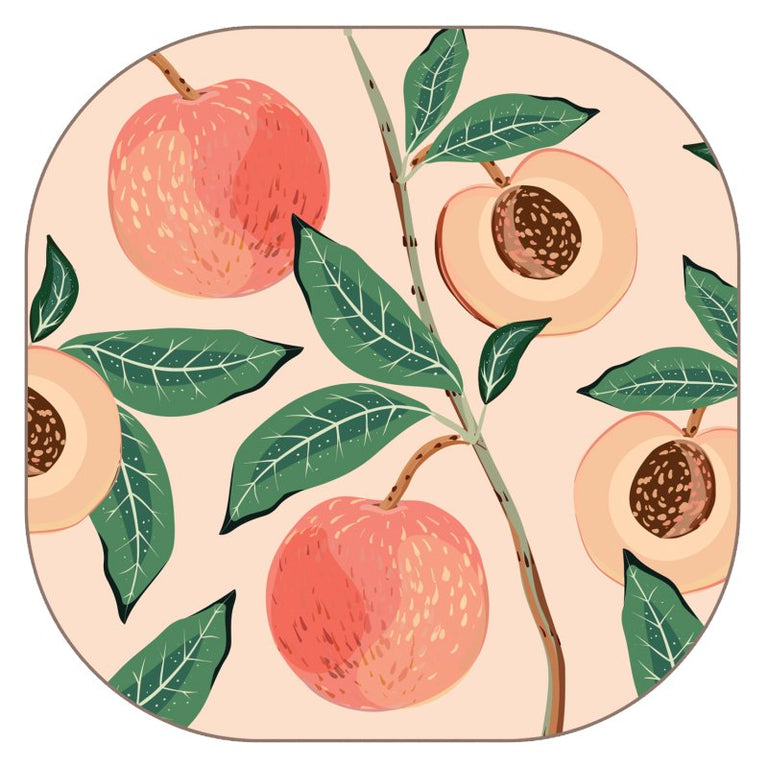 iStyle Peach Tree Velvet-Backed Coasters Set of 4