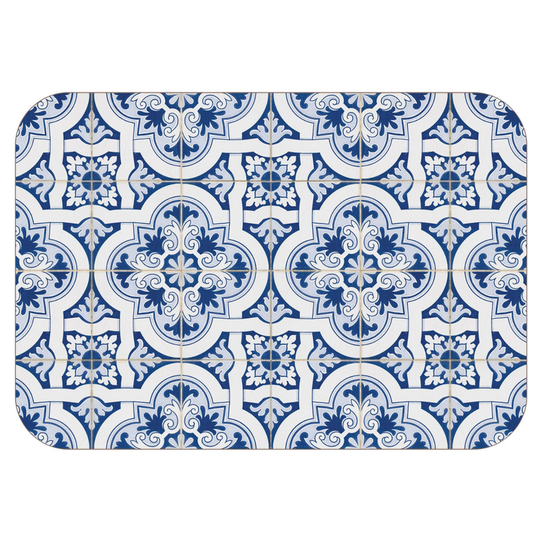 iStyle Porto Blue Velvet-Backed Placemats Set of 2