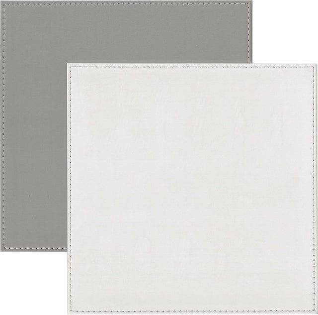 iStyle Reversible Faux Leather Placemats Set of 4 White and Grey
