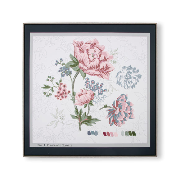Laura Ashley Tapestry Floral Framed Canvas Wall Art with blush flowers