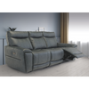 Timeless three seater leather sofa with soft padded design

