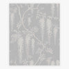 Wisteria Trails floral wallpaper in soft grey