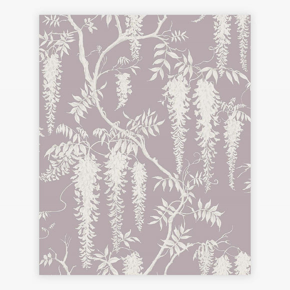 Wisteria Trails floral wallpaper in mauve