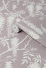 Mauve floral wallpaper with luxurious matt finish