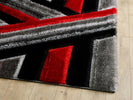 Saturn Geometric Rug - Grey Red picture of the corner