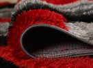 Saturn Geometric Rug - Grey Red close view picture of the pile height