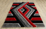 Saturn Geometric Rug - Grey Red picture o the floor