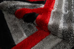 Saturn Geometric Rug - Grey Red picture of the color pallet