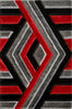 Saturn Geometric Rug - Grey Red picture of the rug design