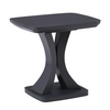 Charcoal side table with tempered glass top
