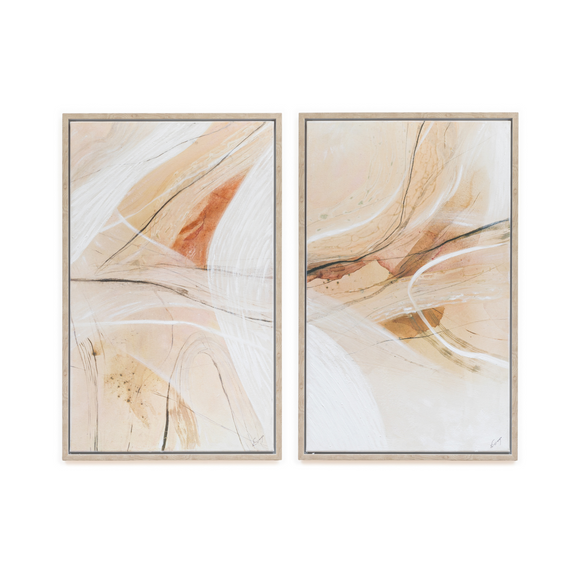 Elegant scatterbox art Alora Natural/Coral framed canvas for modern interiors.
