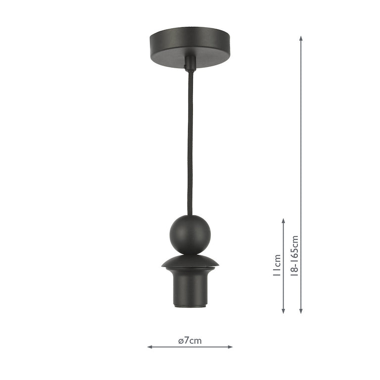 1 Light E27 Suspension Black – Modern Pendant from Lighting Collection