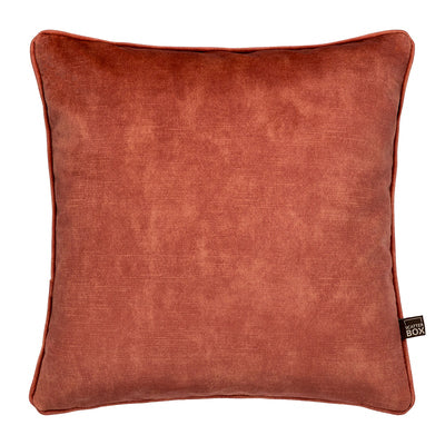 Opulent salmon rose scatterbox cushion with lavish cut velvet.