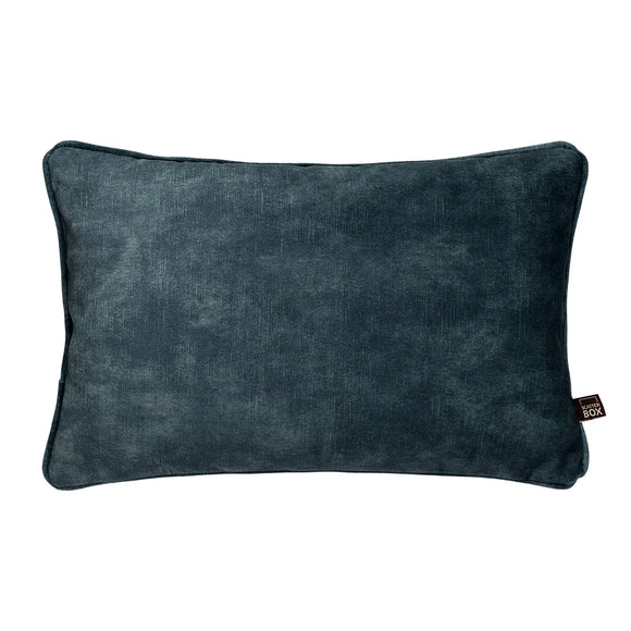 Luxurious blue camel scatterbox cushion with exquisite cut velvet.