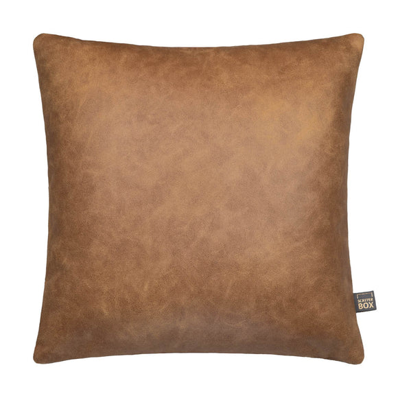 Tan vegan leather perfection with Scatter Box Cushion Hollis Tan.