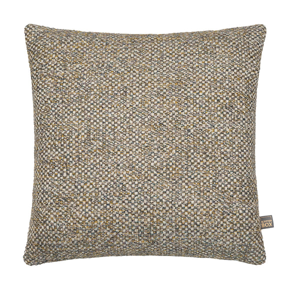 Elegant green tweed scatter box cushion for chic interiors.