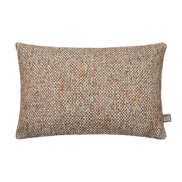 Elegant copper tweed scatter box cushion for chic interiors.