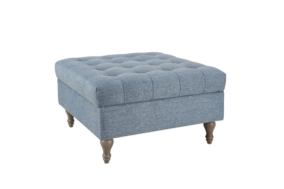 Elegant Blue Storage Ottoman for Stylish Living Rooms
