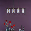 Industrial chic chandelier light with adjustable height, Abel 4 Light Bar Pendant

