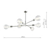 Hanging pendant light fixture Alana 6 Light Pendant Satin Chrome

