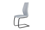 Modern black powder-coated dining chair