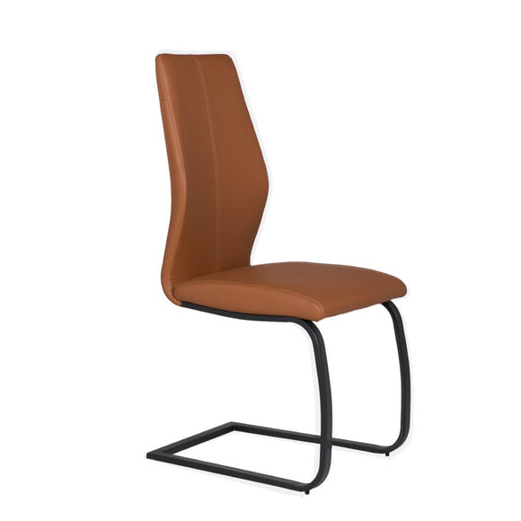 Alta Tan vegan leather cantilever dining chair