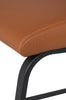 Contemporary tan leather dining chair