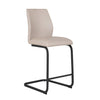 Contemporary beige cantilever frame counter stool.