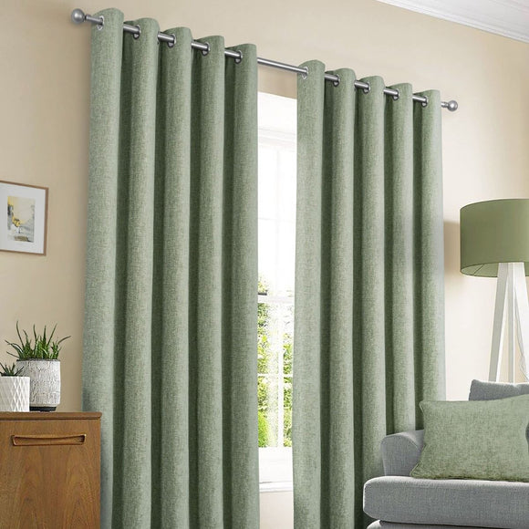 Amberley Thermal Sage Eyelet Curtains life style picture