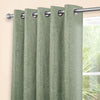 Amberley Thermal Sage Eyelet Curtains life style close view picture on the pole