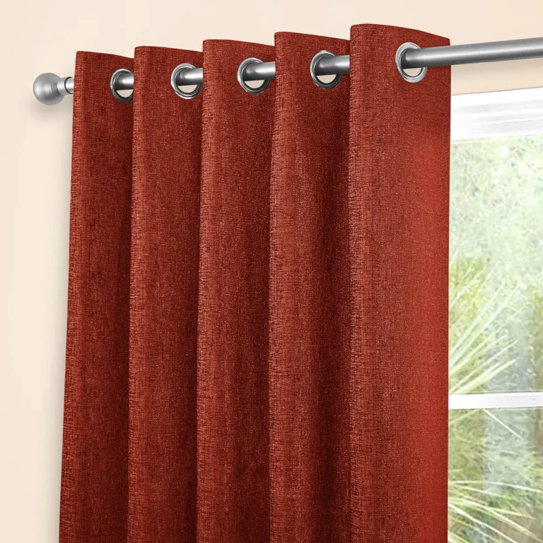 Amberley Thermal Terracotta Eyelet Curtains