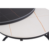Modern nest of tables coffee table set with a sleek matte black base.
