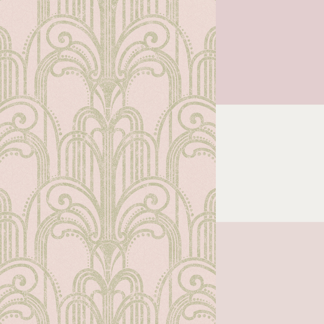 Graham & Brown Art Deco Blush Wallpaper