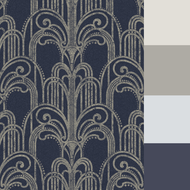 Graham & Brown Art Deco Midnight Wallpaper