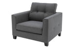 Plush Cushioned Astrid in Charcoal Upholstery