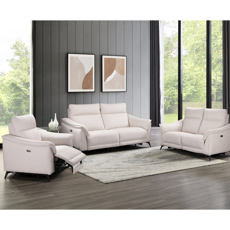 Austin 2 Seater Sofa Electric Recliner White