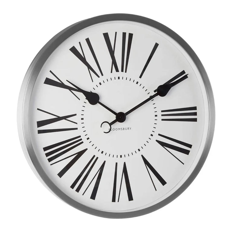 Bailie Wall Clock Chrome