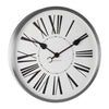 Elegant home accessory: Bailie Wall Clock Chrome in round design.
