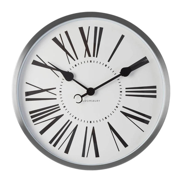 Sleek and stylish Bailie Wall Clock Chrome for modern interiors.
