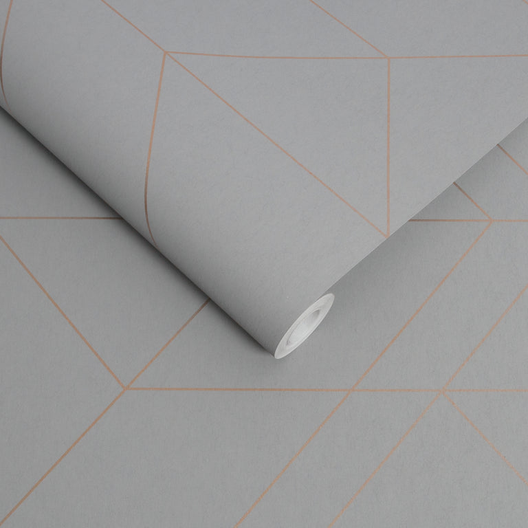 Graham & Brown Balance Grey & Rose Gold Wallpaper